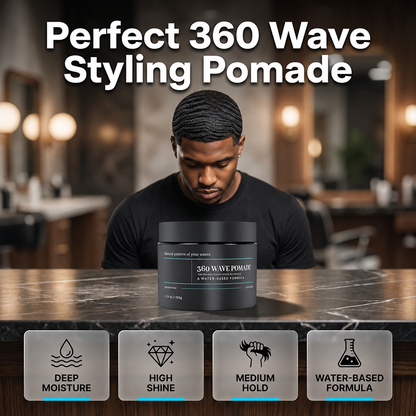💈 Kup 1, a drugi dostaniesz gratis! Pomada do stylizacji fal 360 – wosk do włosów na bazie wody, średnie utrwalenie, wysoki połysk i głęboko nawilżający krem do fal dla męskiej fryzury 360 waves ✨
