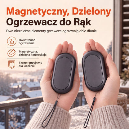 📢⏰ Magnetyczny, rozłączalny 2w1 ładowalny ogrzewacz rąk – mini przenośny elektryczny ogrzewacz rąk USB