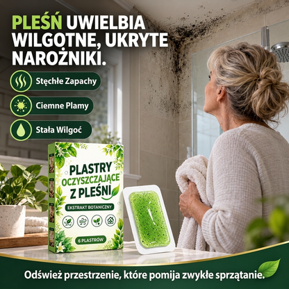 🧪 TERAZ -50%! 6 sztuk platek oczyszczających z pleśni – roślinne płatki usuwające pleśń, długotrwały środek hamujący jej rozwój do łazienek, kuchni, narożników ścian i wilgotnych, ukrytych miejsc
