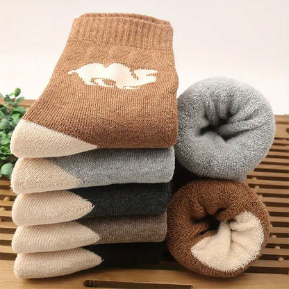 Skarpety w stylu vintage ze sztucznej wełny z grubą wyściółką frotte