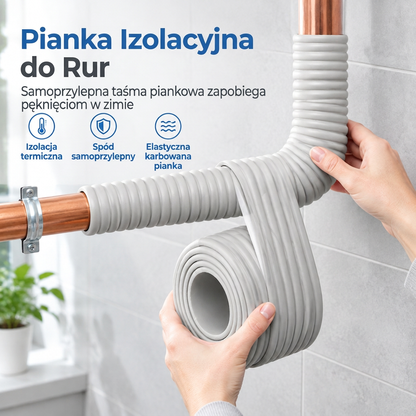 ⏳🔥OGRANICZONA CENOWO 50% ZNIŻKI! ❄️ Przyklejany owijka izolacyjna do rur na zewnątrz, zimowa osłona piankowa przeciw zamarzaniu do rur wodnych i solarnych