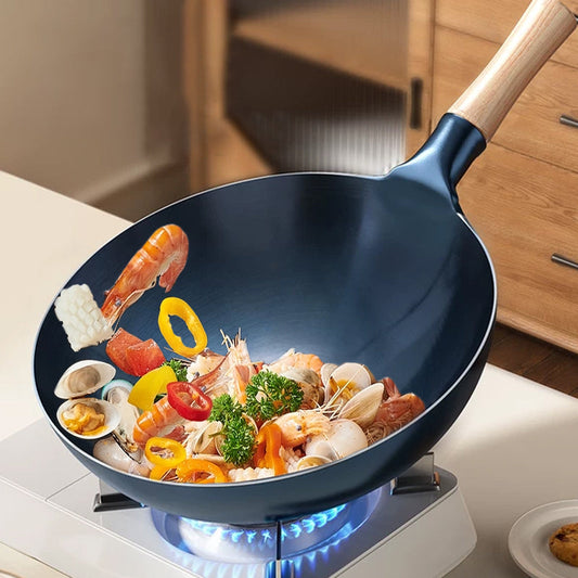 （🔥New Year Special 50% OFF+ free shipping）Uncoated Non-Stick Iron Wok